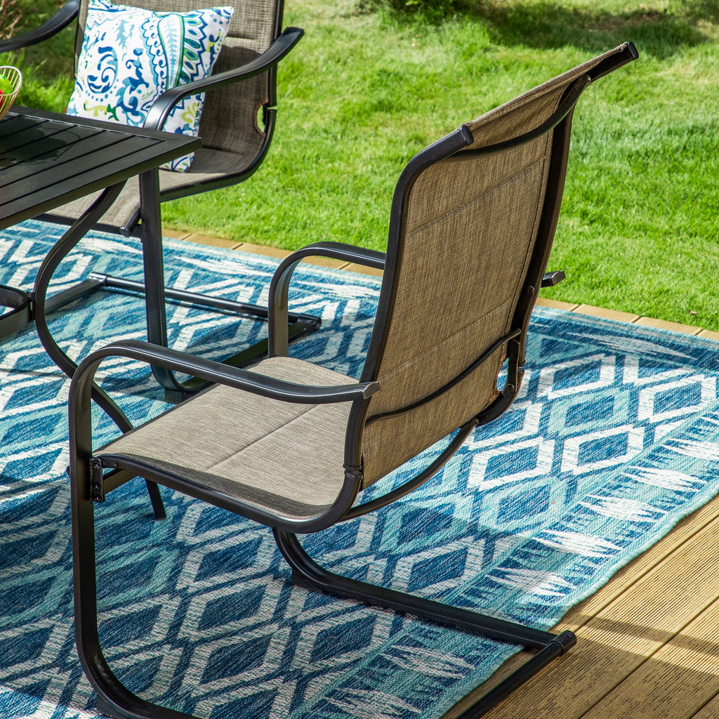 5 Pieces Outdoor Patio Dining Set with Textilene Chairs and Metal Table Y8546