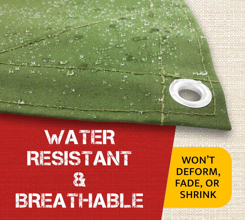 6' x 8' Green Canvas Tarp 12oz Water Resistant C400903