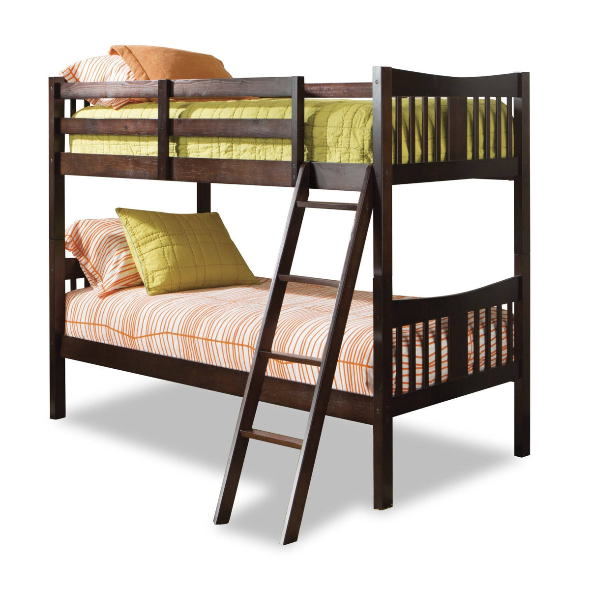 Twin Bunk Bed Solid Hardwood Espresso V2052