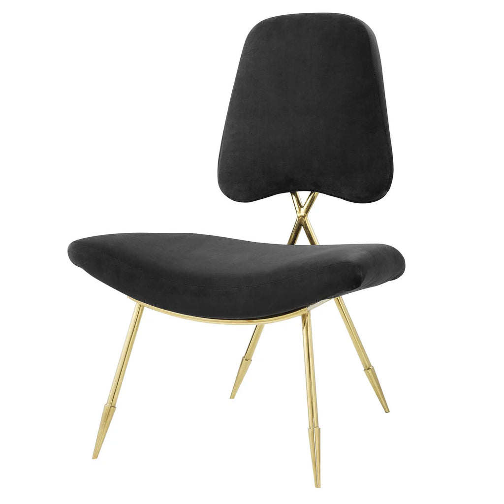 Black Velvet Accent Chair Y89137