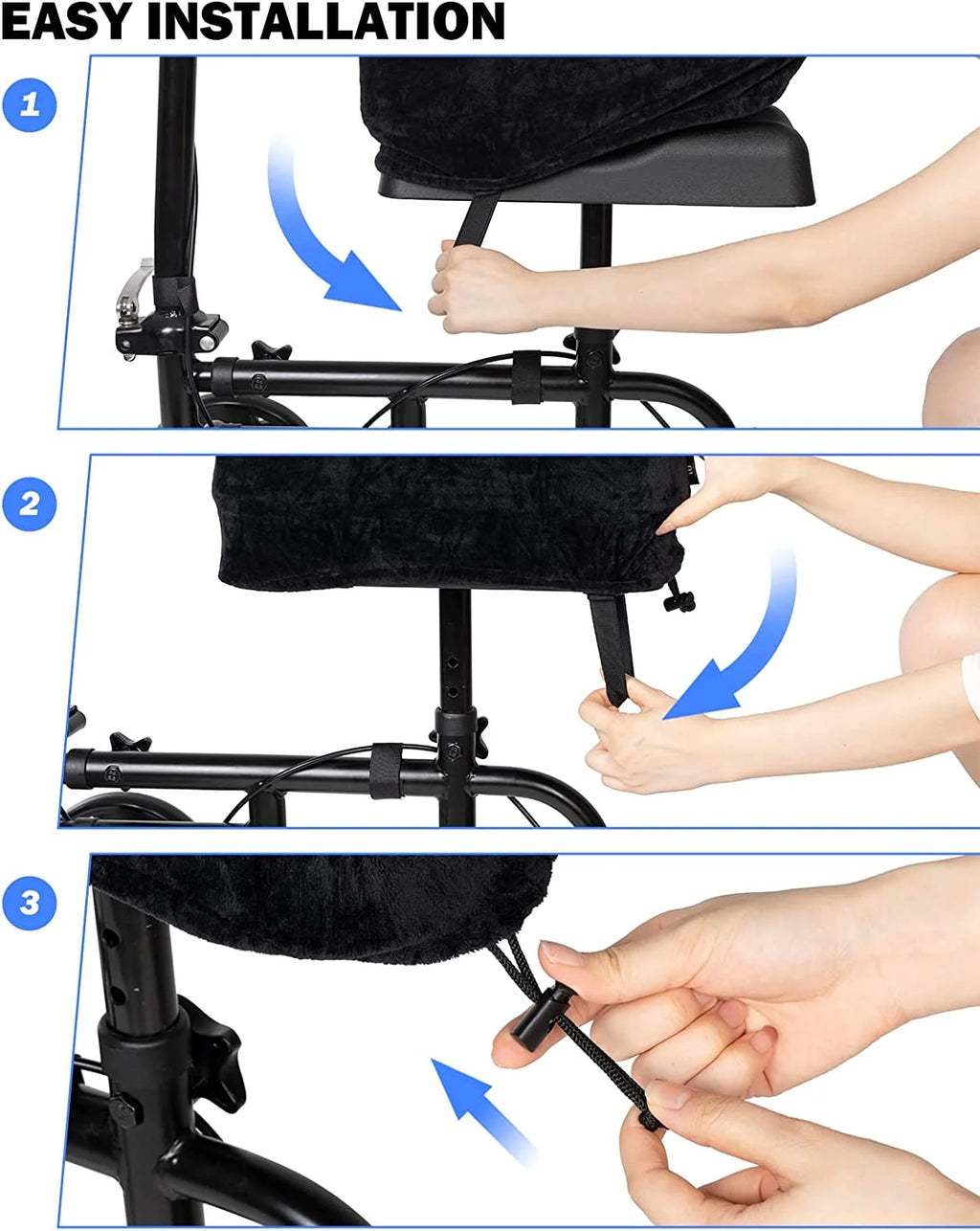 Black Memory Foam Knee Scooter Seat Cushion M111
