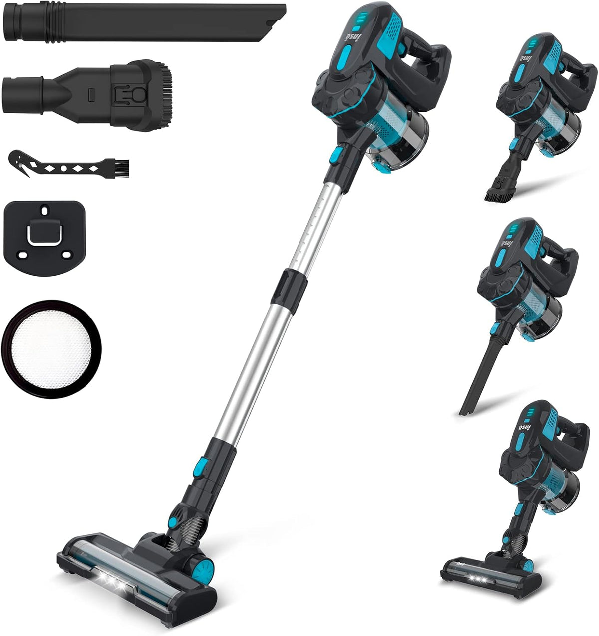 Cordless Stick Vacuum Cleaner 6-in-1 with 2200mAh Rechargeable Battery E4618