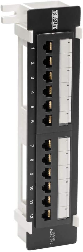 Cat6 24-Port PoE+ Patch Panel, RJ45 Ethernet, 1U Rackmount, Black Q70581