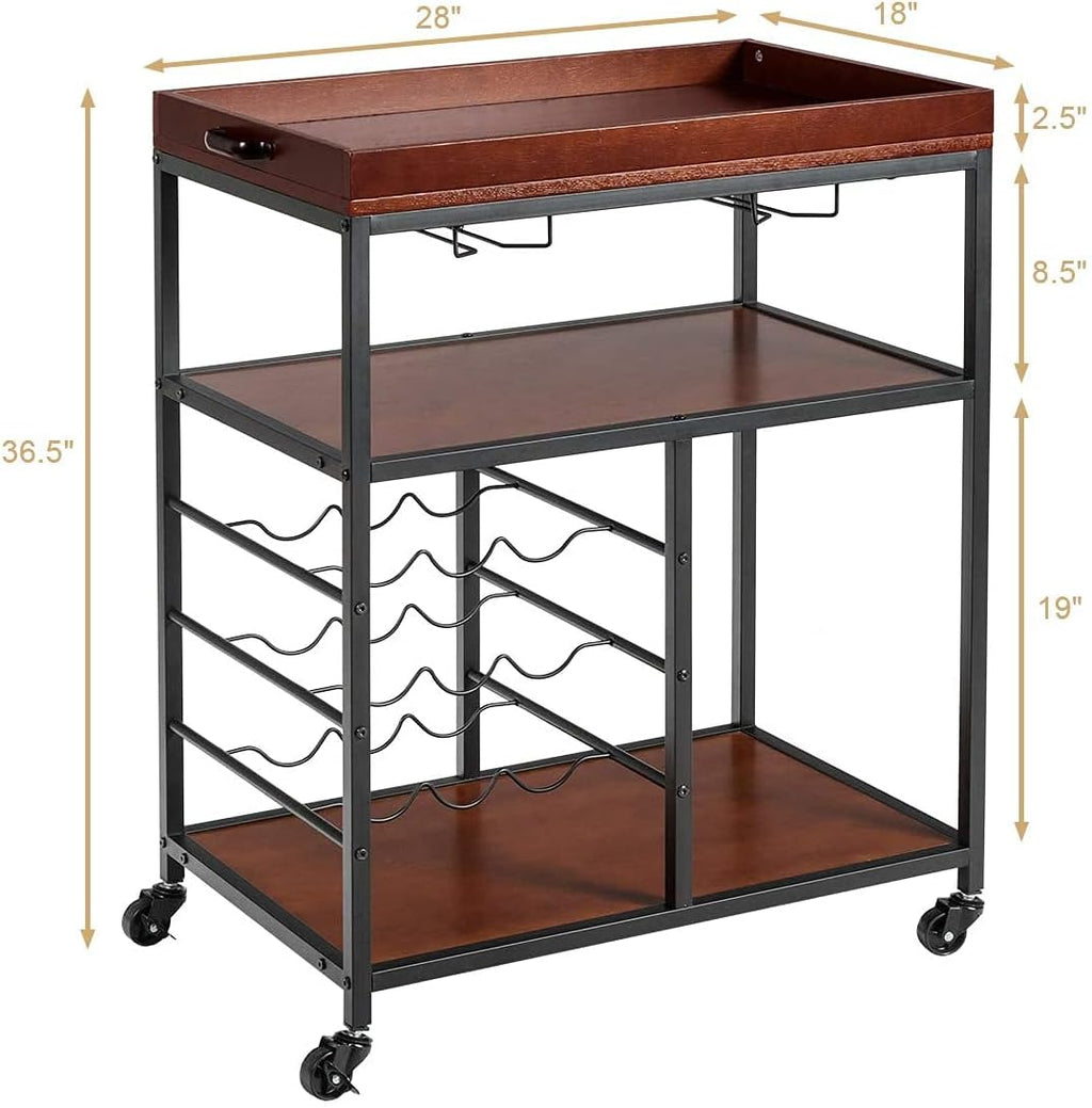 Rustic Brown Kitchen Island Cart G754019