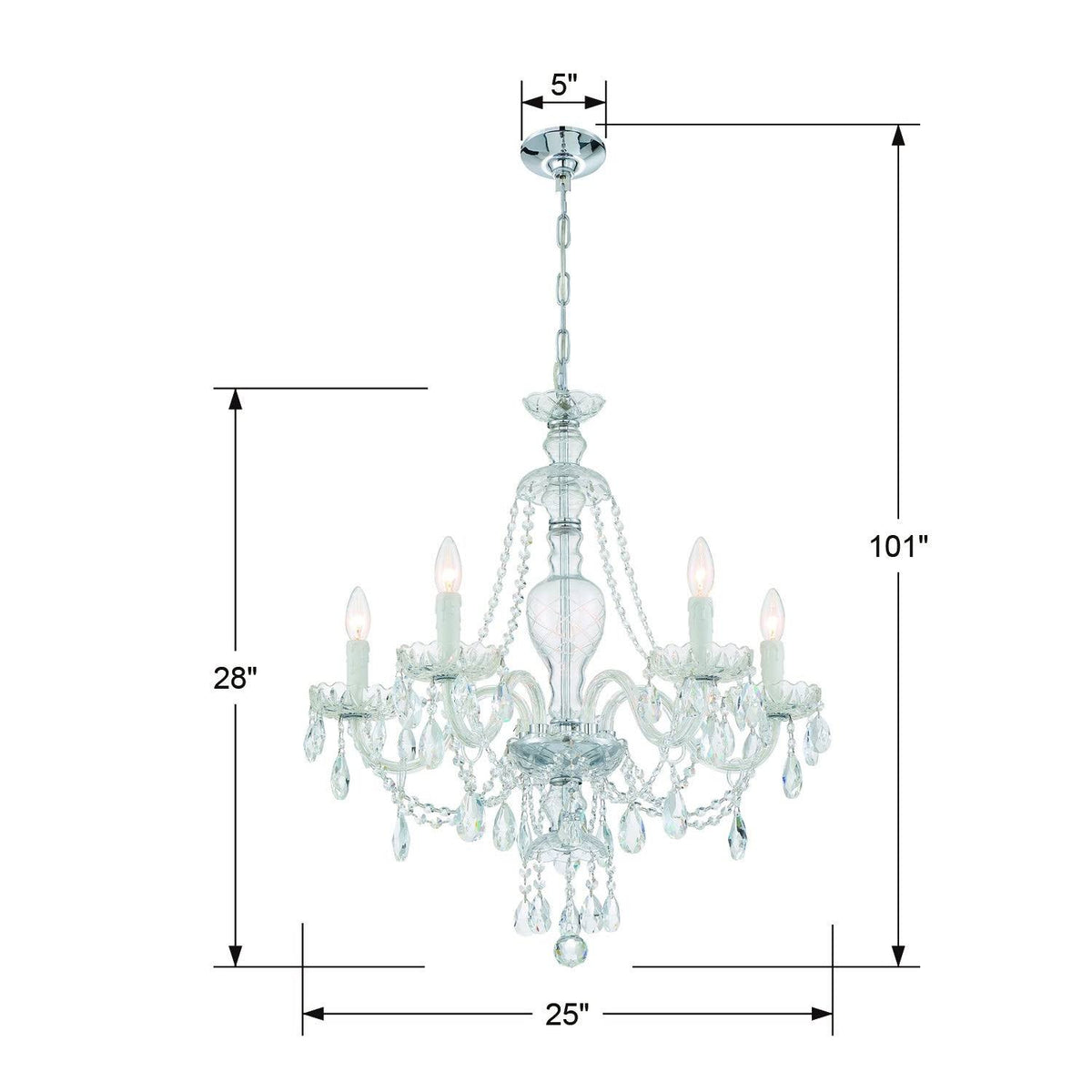 Chrome 5 Light Chandelier L760