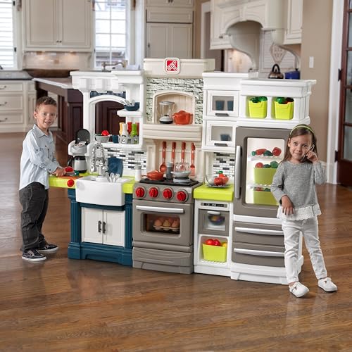 Kids Kitchen Playset with Lights and Sounds, 78 Piece Toy Accessories I69007