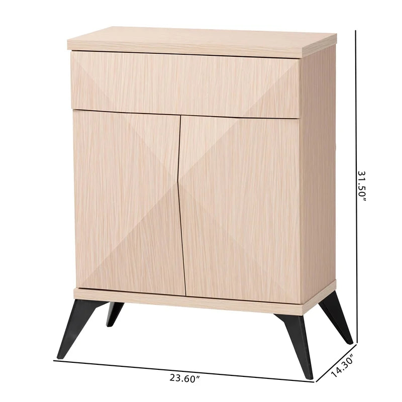 Light Brown and Black Wood 2-Door Sideboard Buffet H214549