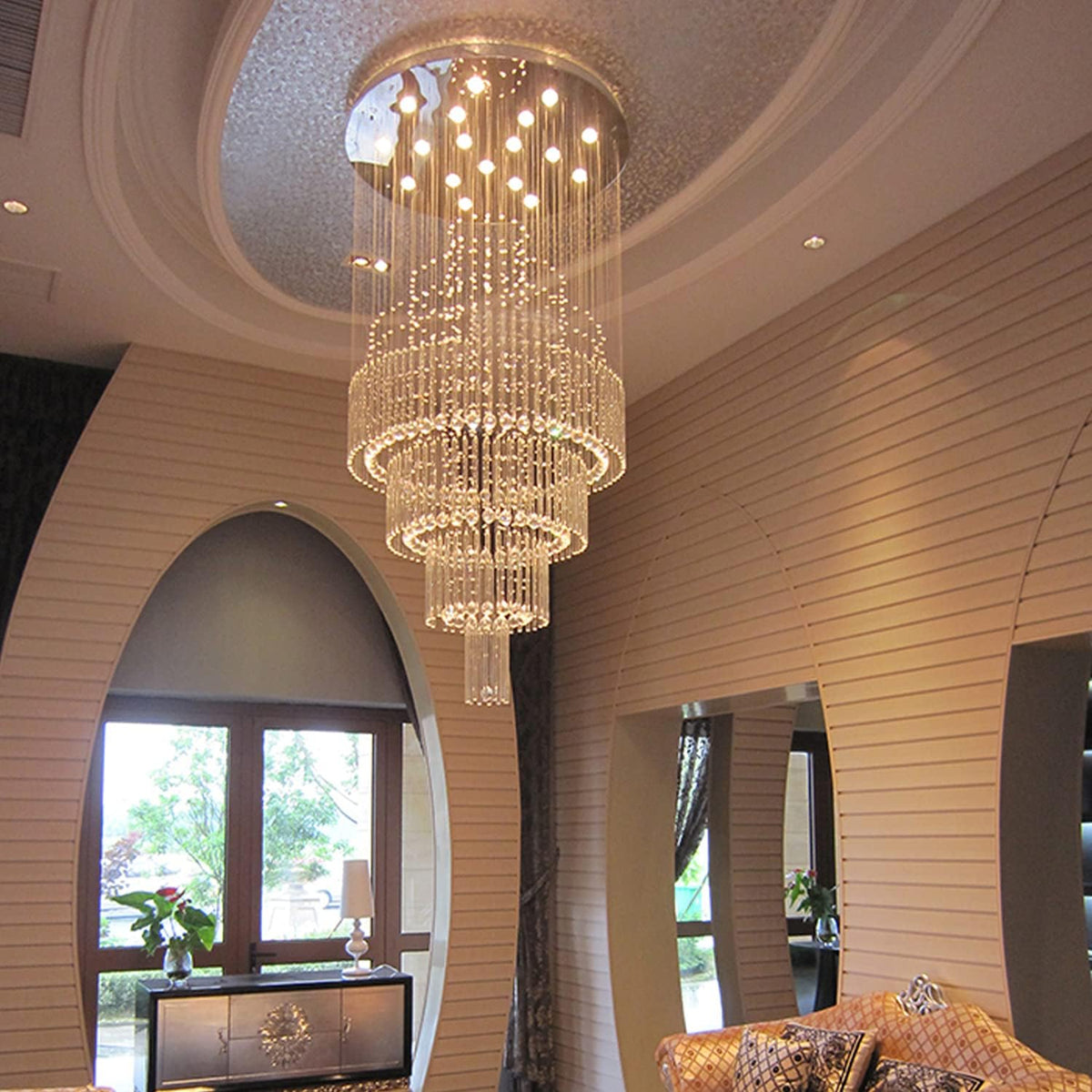 Large Crystal Chandelier Ceiling Light Fixture C1909