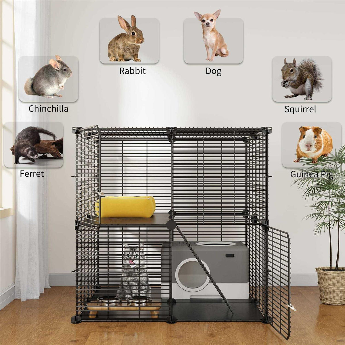 2 Tier Metal Cat Cage U36673