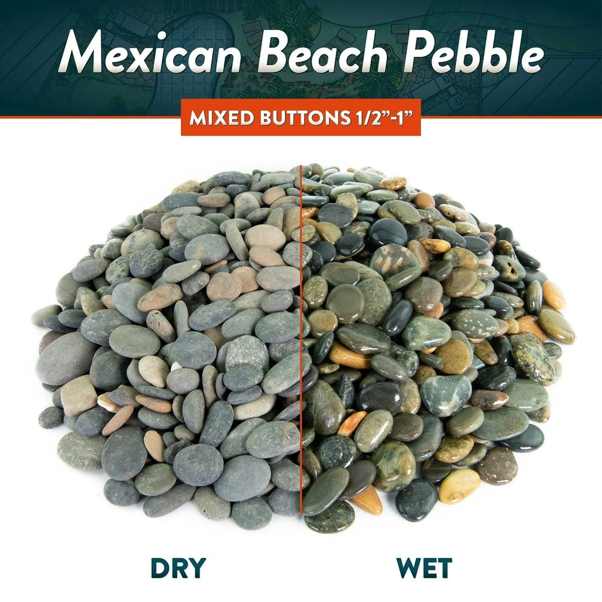 Mexican Beach Pebbles 40 lbs Smooth Round Stones I90210