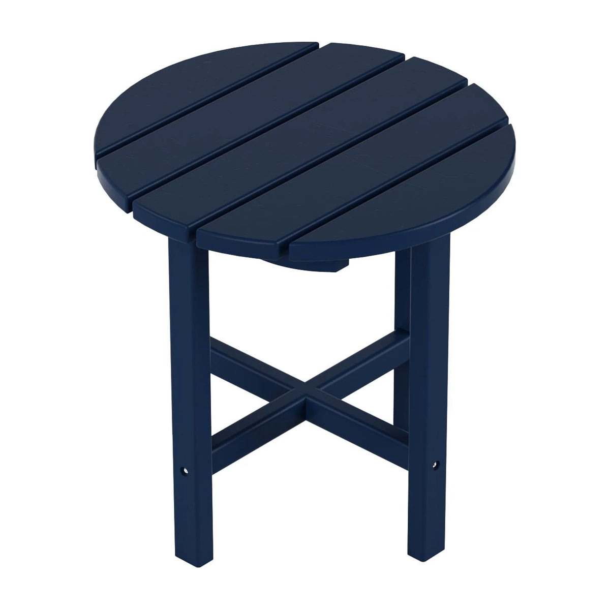 Navy Blue 3-Piece Plastic Outdoor Chaise Lounges with Side Table Y495159