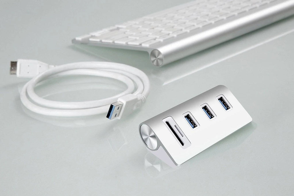 USB 3.0 3-Port Aluminum Hub with SD/TF Card Reader H18965
