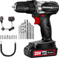 20V MAX Lithium Ion Cordless Drill Set with 22pcs Drill Bits, Pack of 2 A574