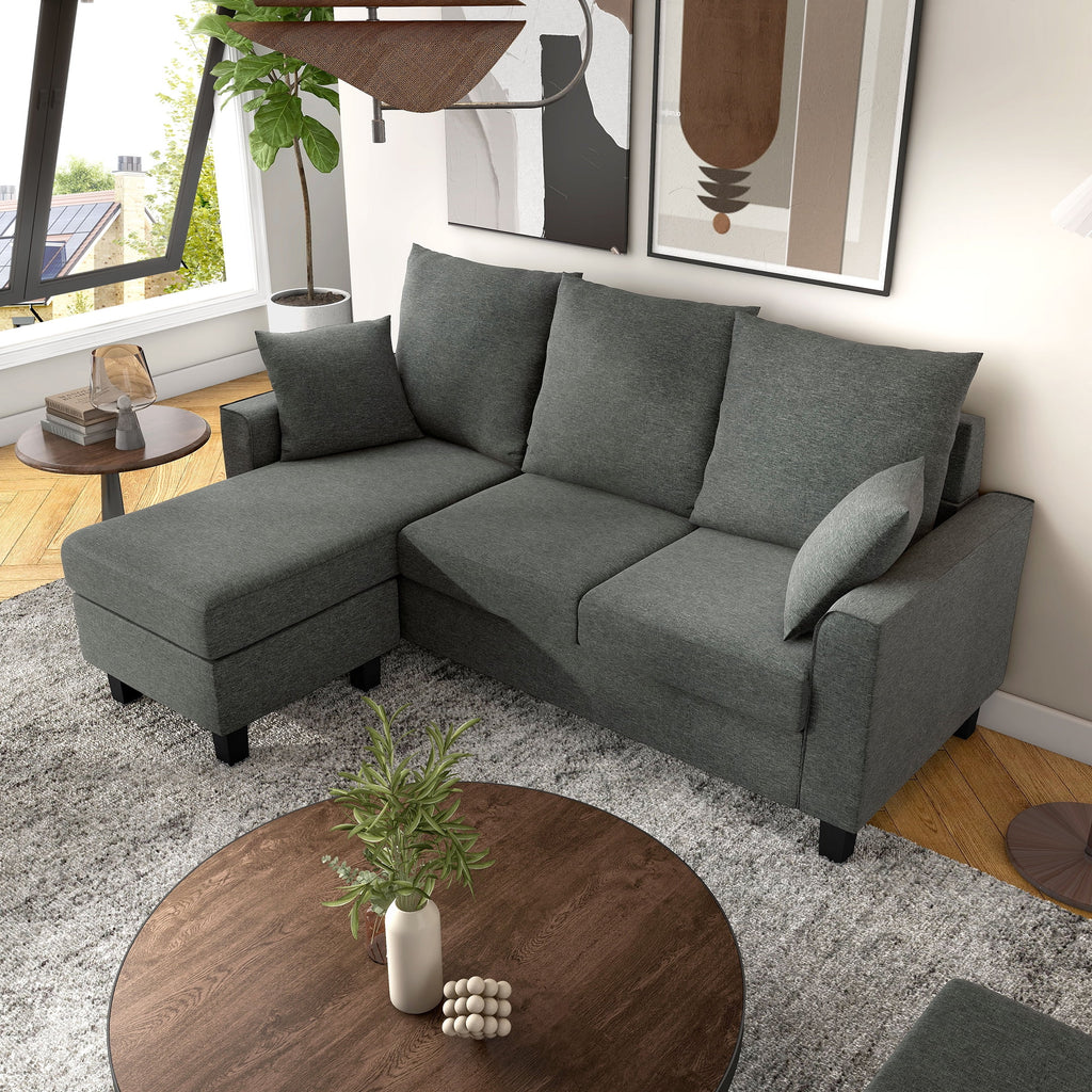Dark Gray L-Shape Sectional Sofa P828