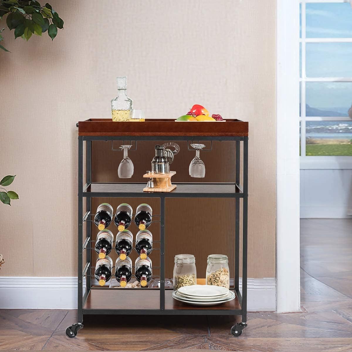 Rustic Brown Kitchen Island Cart G754019