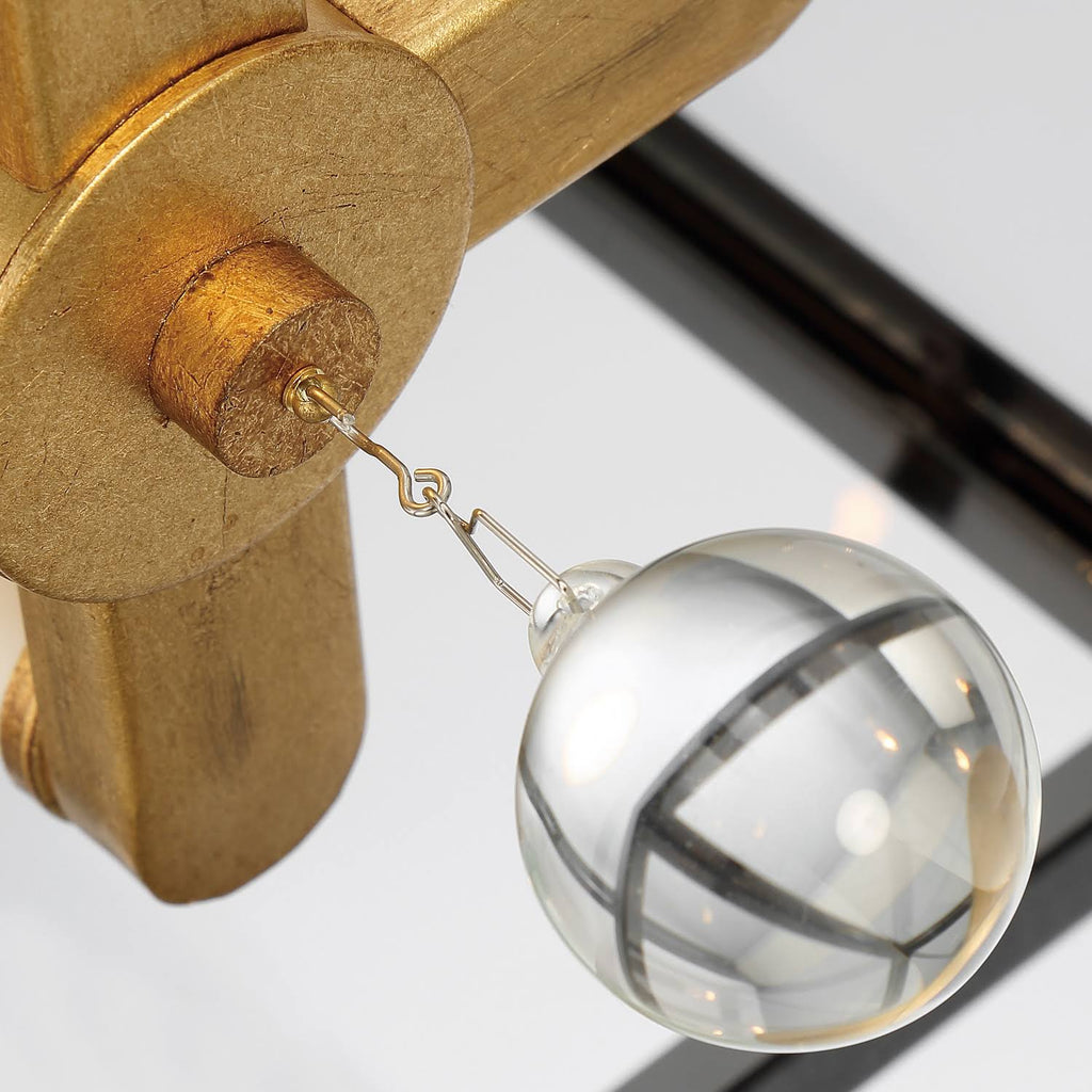 4-Light Black Antique Gold Lantern C455