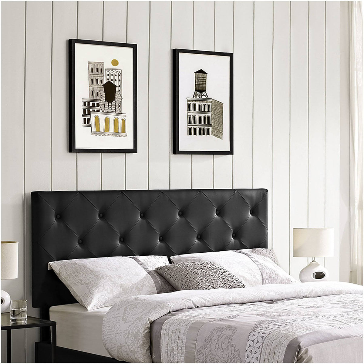 Black Full Vinyl Headboard P499