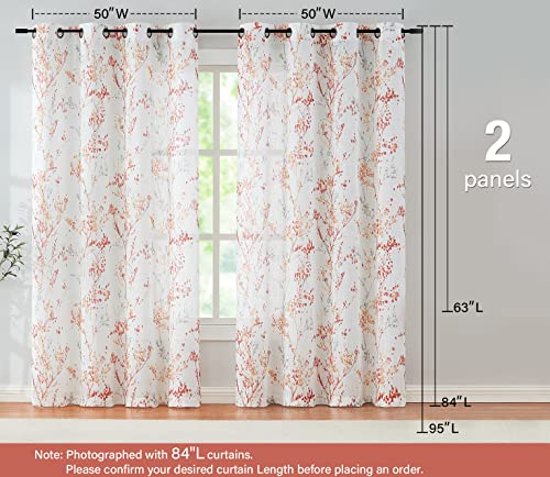 White Striped Sheer Curtains 63inch Length Light Filtering Semi Sheer Chiffon Window Curtains 2 pack Grommet Top B339046