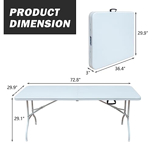 White Black Plastic Folding Table C77537