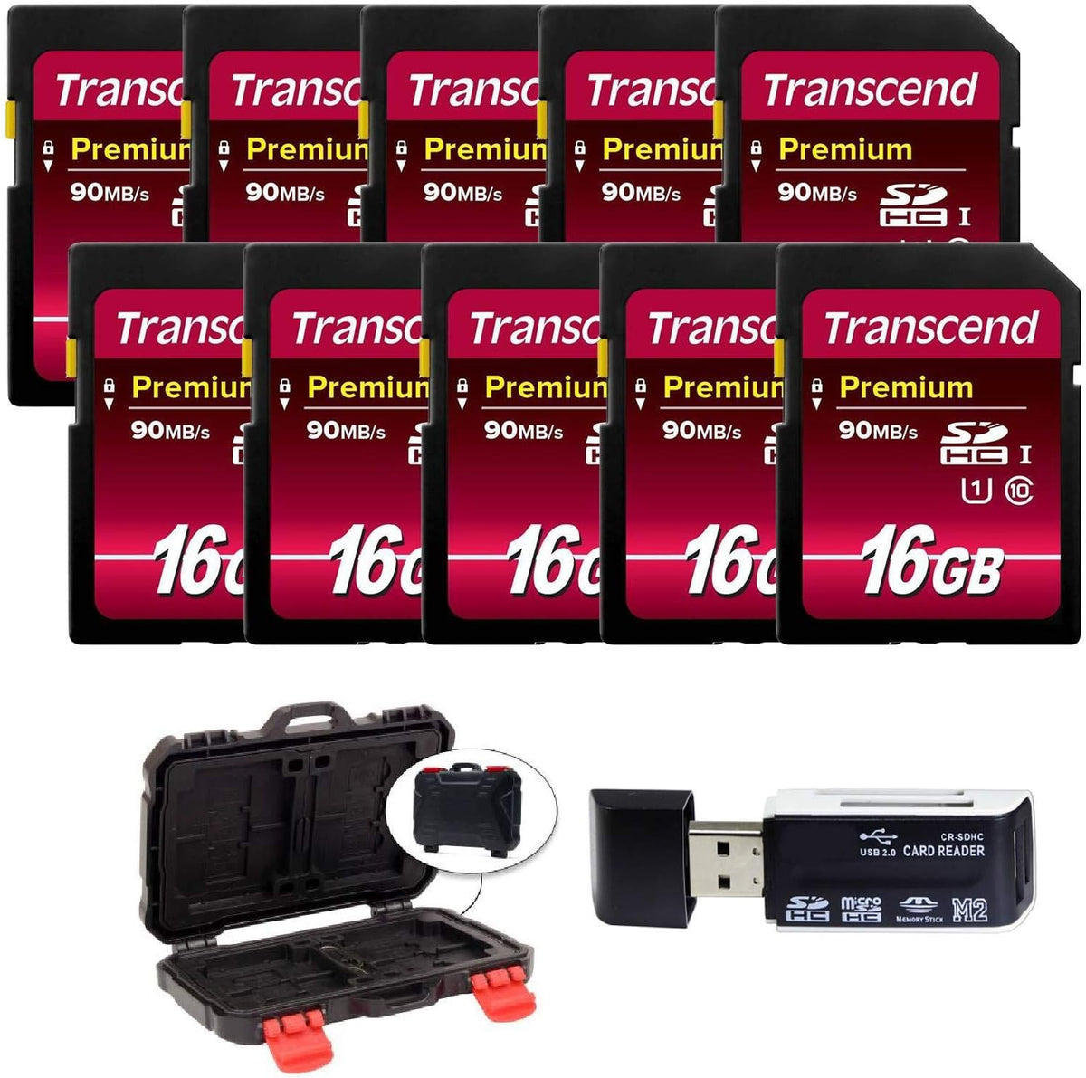 16GB SDHC Class10 UHS-I 400X SD Memory Card 10-Pack M59911