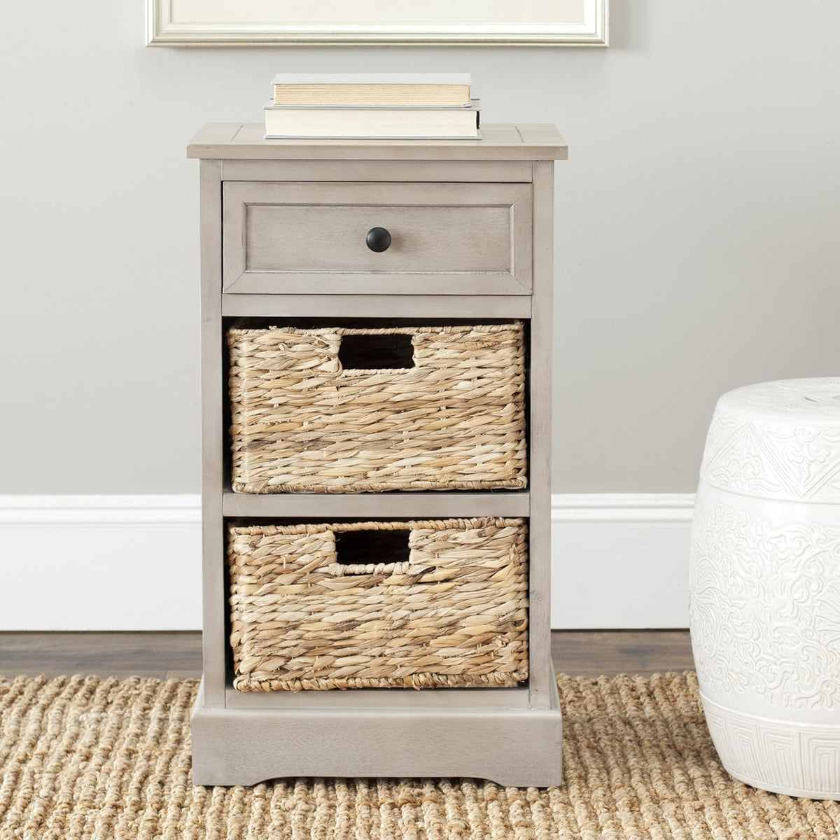 Vintage Grey Side Storage Table D825