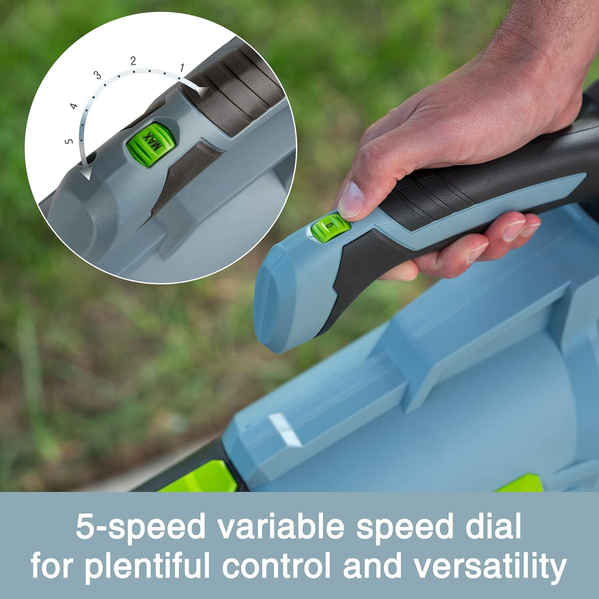 20V Cordless Leaf Blower with 5 Adjustable Speeds, 350 CFM, 4.0Ah Battery and Charger T2880