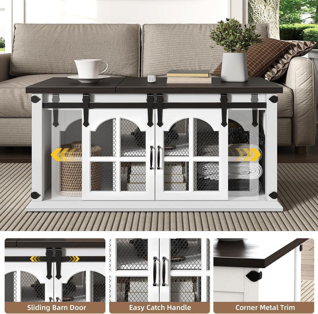 White Lift Top Coffee Table with Storage B12742