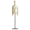 Beige Display Mannequin with Detachable Head, Wooden Hands, Adjustable Height Stand N769665