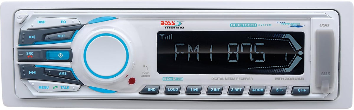 Marine Radio Receiver with Bluetooth USB Weatherproof Digital Media MP3 Player AM/FM M6943