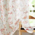 White Striped Sheer Curtains 63inch Length Light Filtering Semi Sheer Chiffon Window Curtains 2 pack Grommet Top B339046