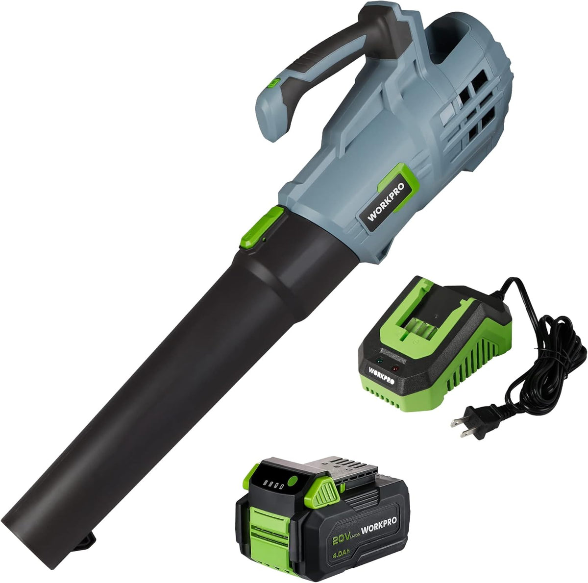 20V Cordless Leaf Blower with 5 Adjustable Speeds, 350 CFM, 4.0Ah Battery and Charger T2880