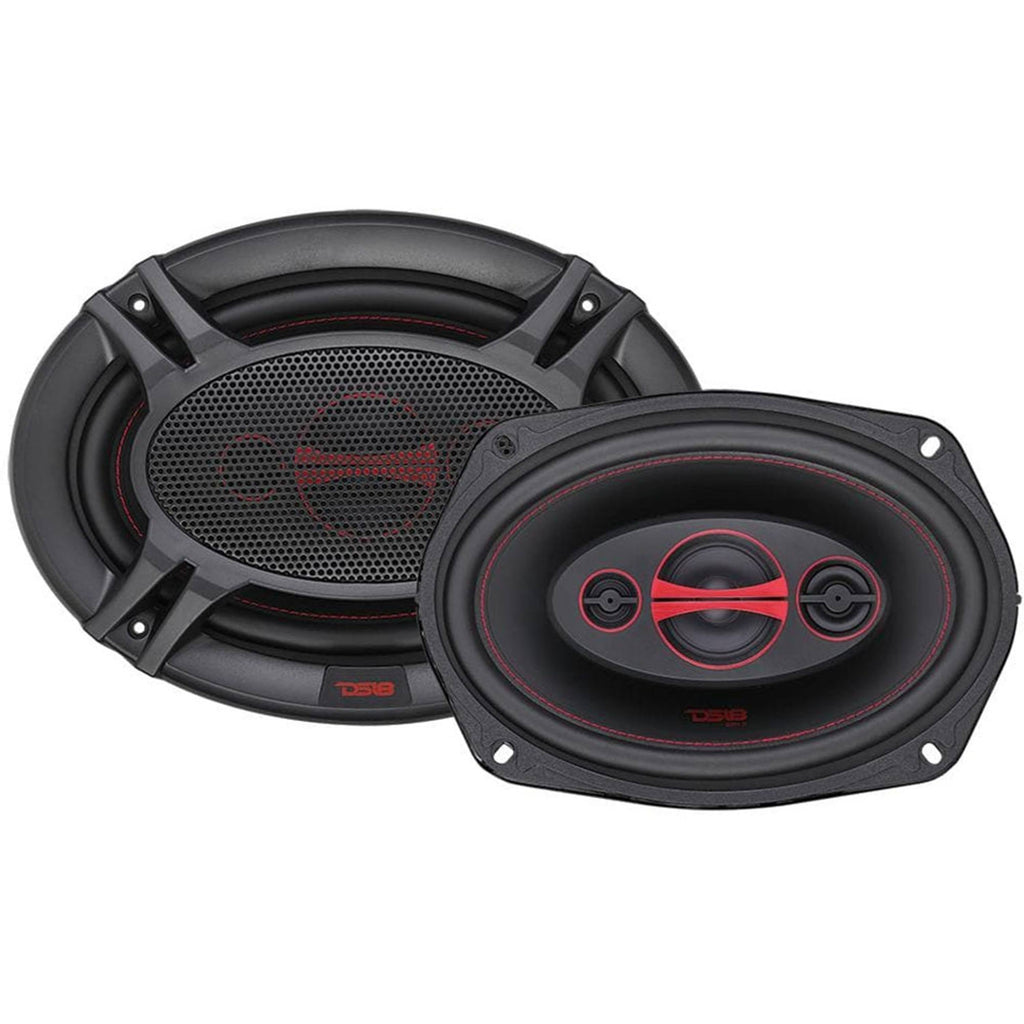 6 x 9 inch 4 Way 180W Coaxial Speaker, 1 Pair, Black B493885