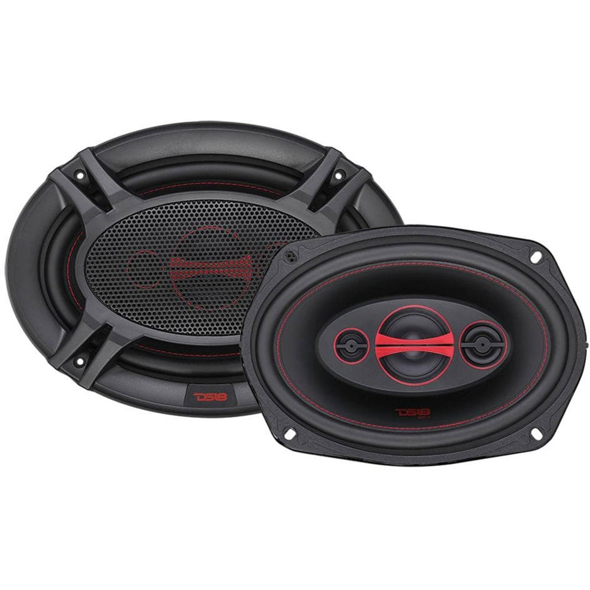 6 x 9 inch 4 Way 180W Coaxial Speaker, 1 Pair, Black B493885
