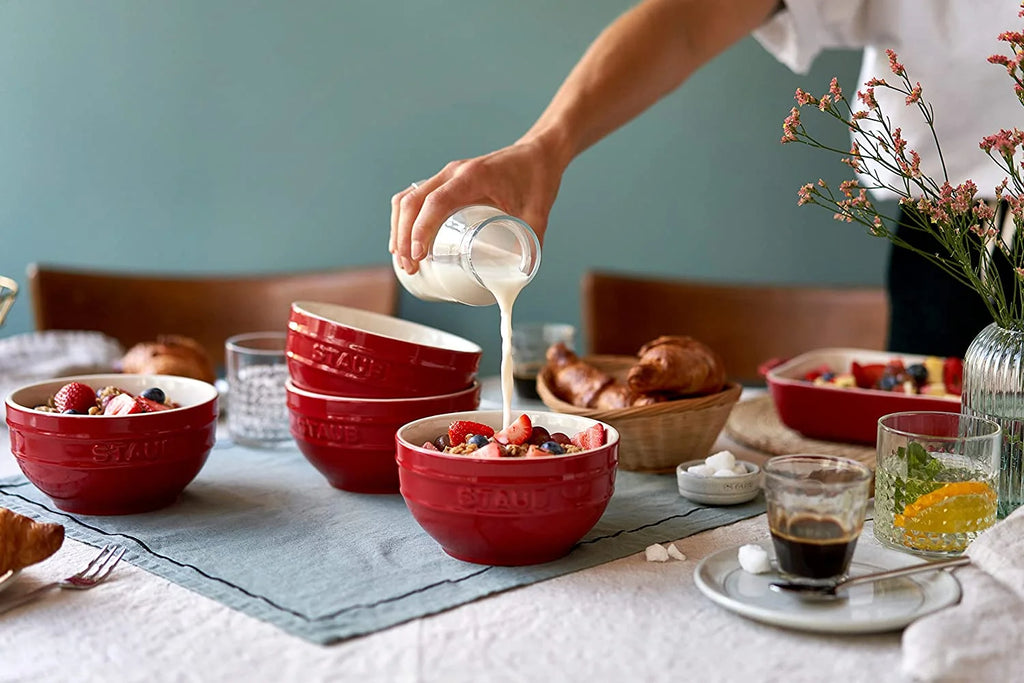 Ceramics Universal Bowl Set, 6.5-inch, Cherry, 32 Ounces O7396
