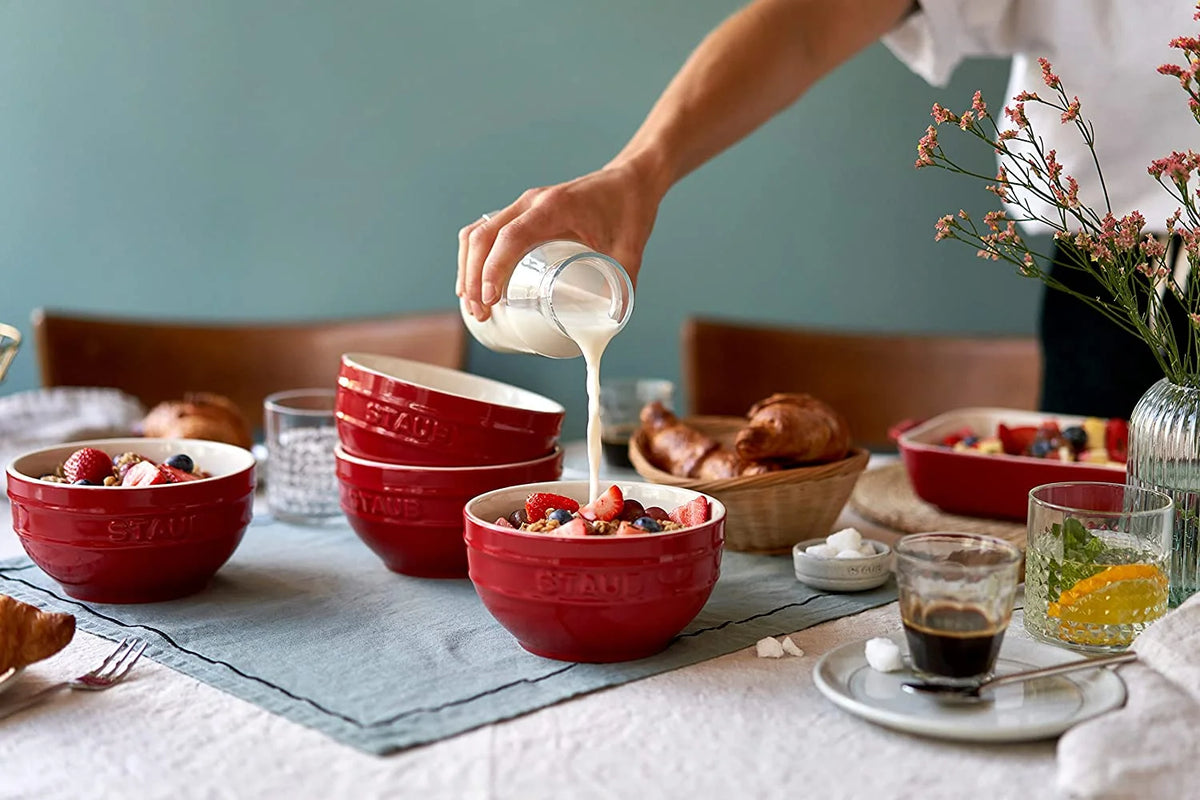 Ceramics Universal Bowl Set, 6.5-inch, Cherry, 32 Ounces O7396