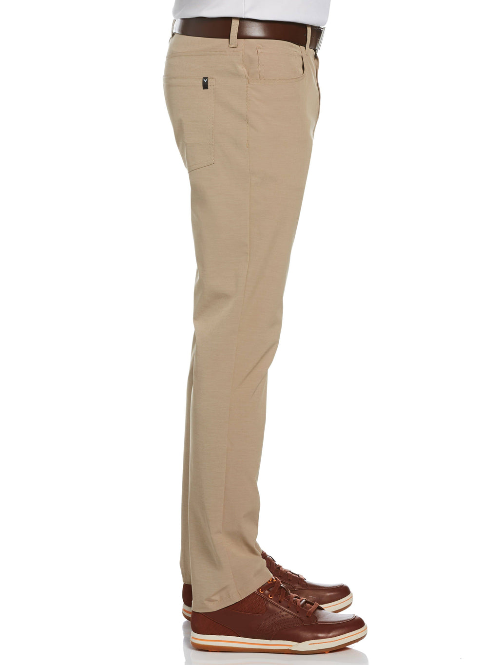 Khaki Heather Flat-Front Stretch Pants R86125