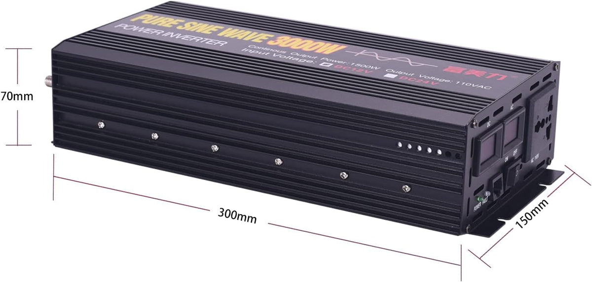 24V to 110V Pure Sine Wave Power Inverter 1500W/3000W Peak S473360