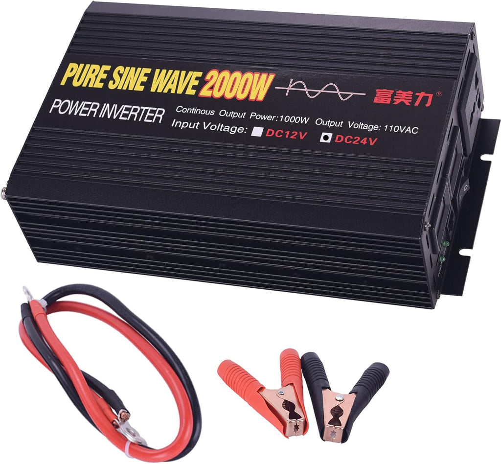 24V to 110V Pure Sine Wave Power Inverter 1500W/3000W Peak S473360