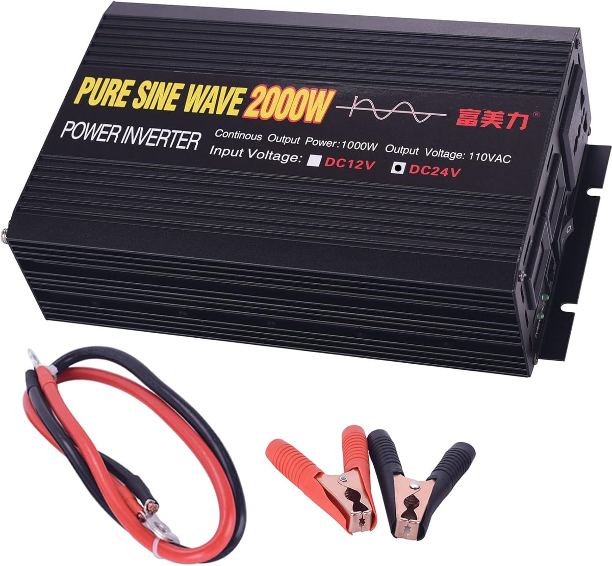 24V to 110V Pure Sine Wave Power Inverter 1500W/3000W Peak S473360