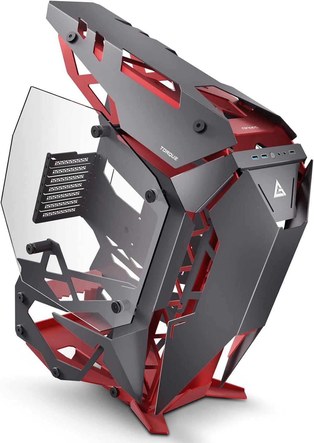 Black/Red Aluminum ATX Mid Tower Computer Case M53961