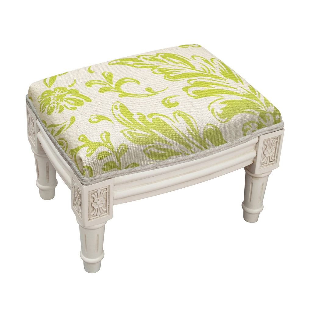 Chartreuse Tuscan Floral Footstool V201758