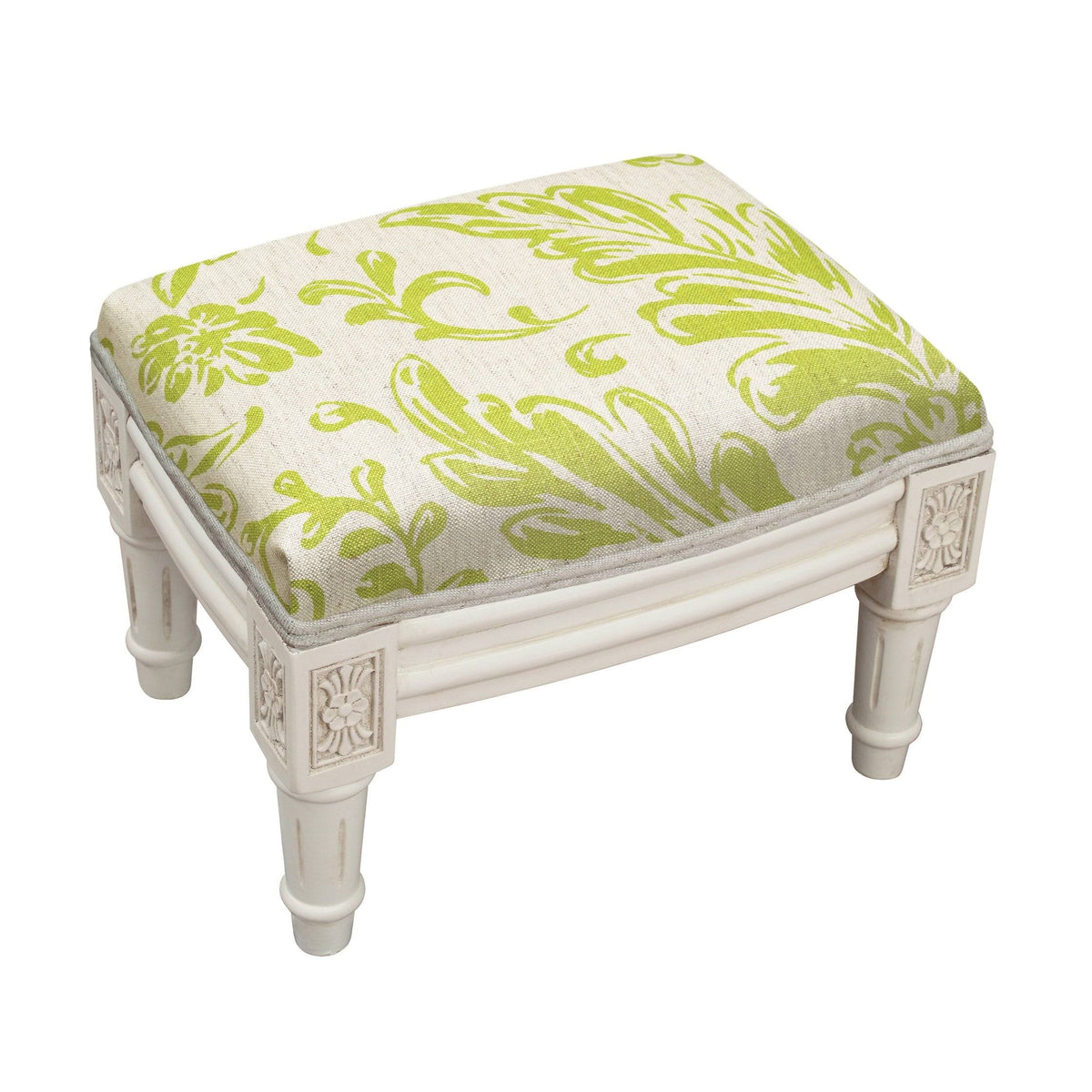 Chartreuse Tuscan Floral Footstool V201758