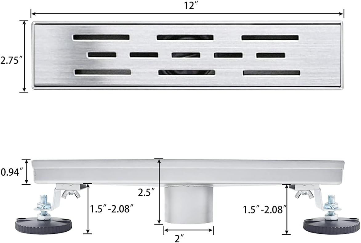 24 inch Linear Shower Drain Brushed 304 Stainless Steel G721