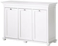 White Triple Tilt Out Bathroom Hamper O241
