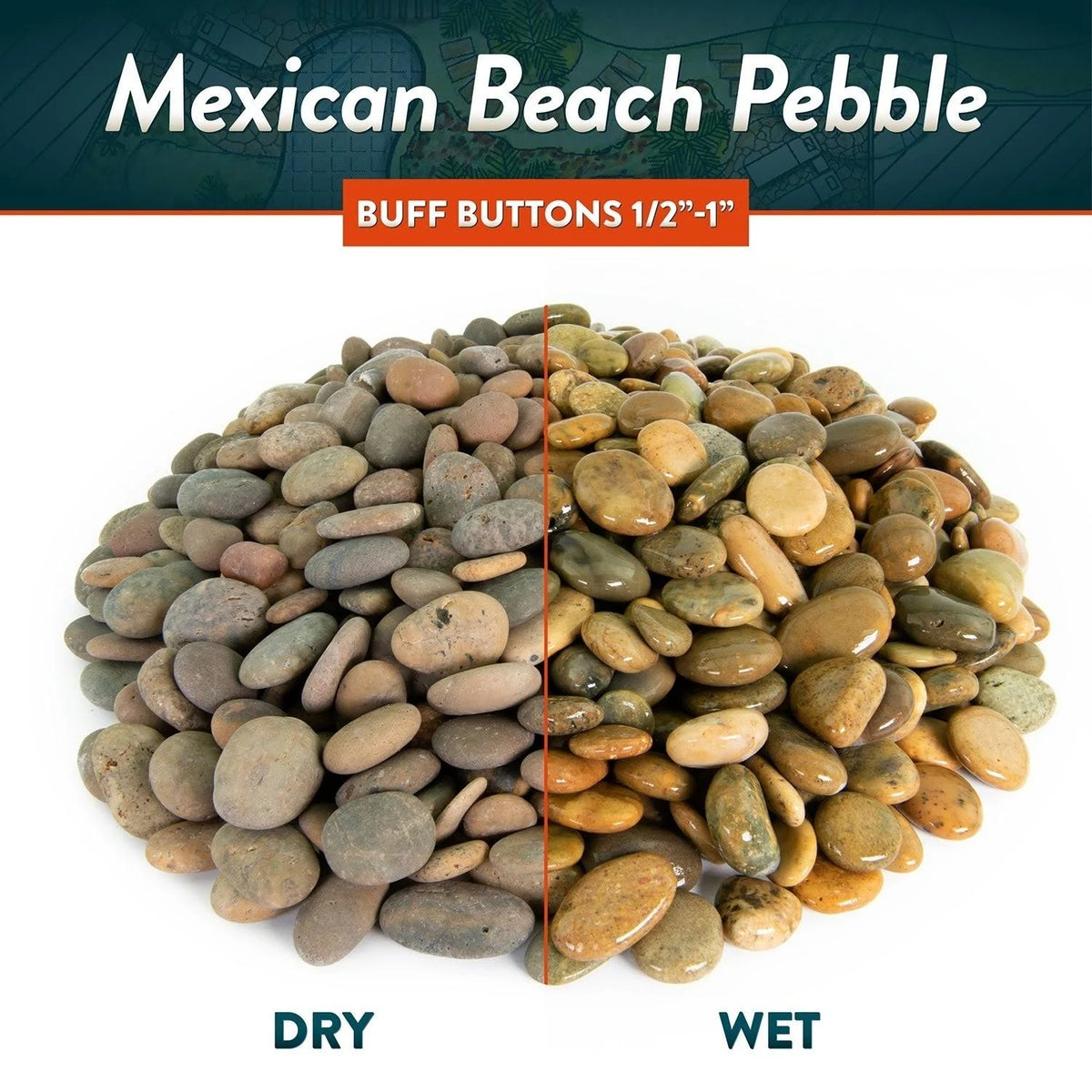 Mexican Beach Pebbles 40 lbs Smooth Round Stones I90210