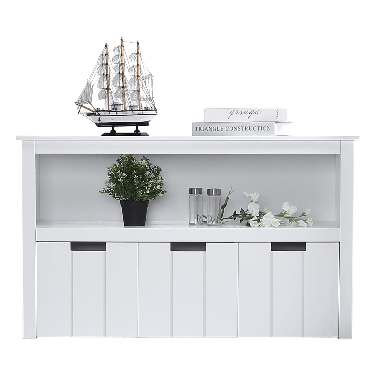 White Kids Toy Box Organizer Storage Cabinet with Movable Drawers N259