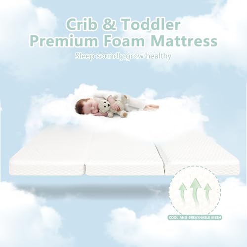38x26 Trifold Memory Foam Travel Crib Mattress Z418