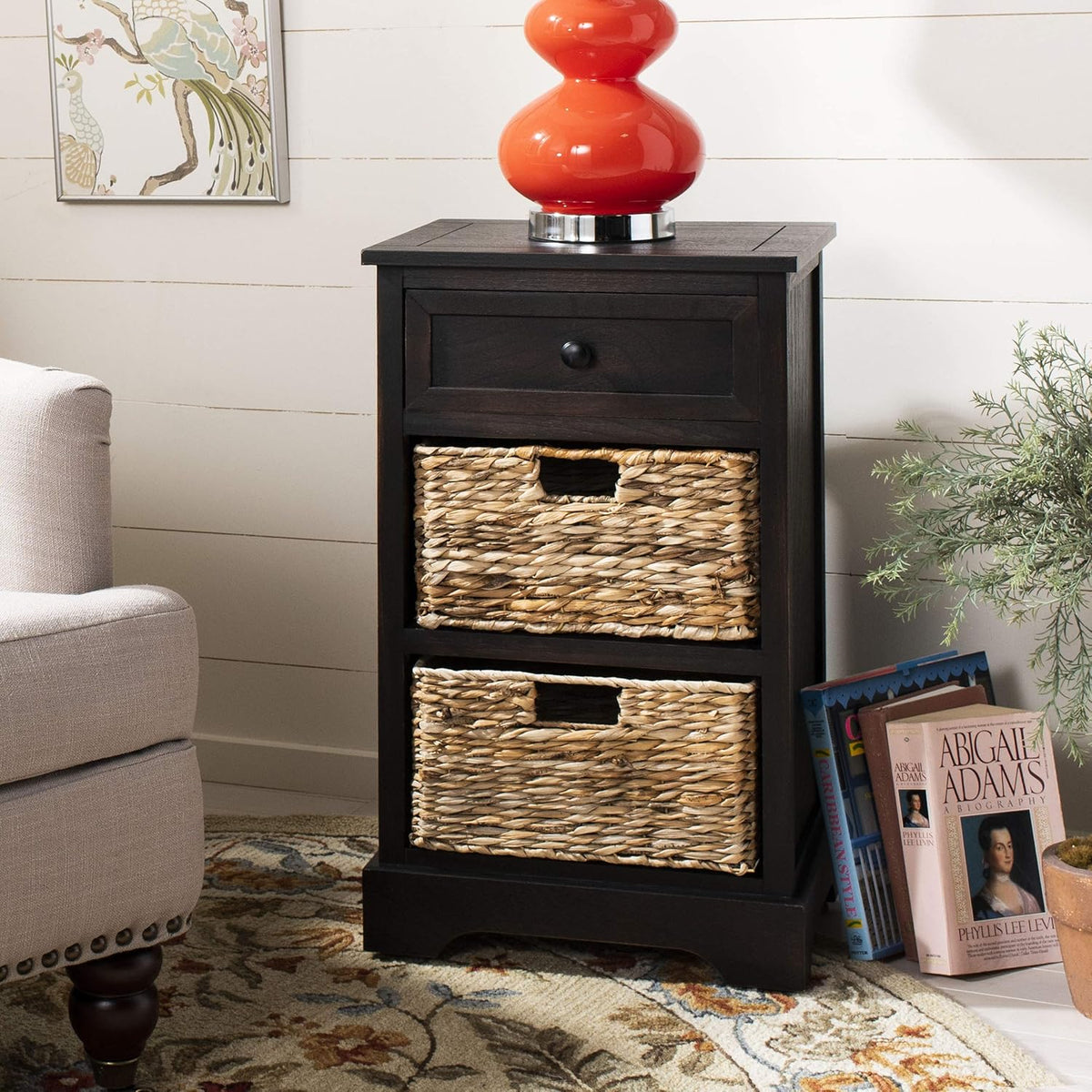 Vintage Grey Side Storage Table D825