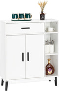White Wood Accent Cabinet with Open Shelves and Doors R85580