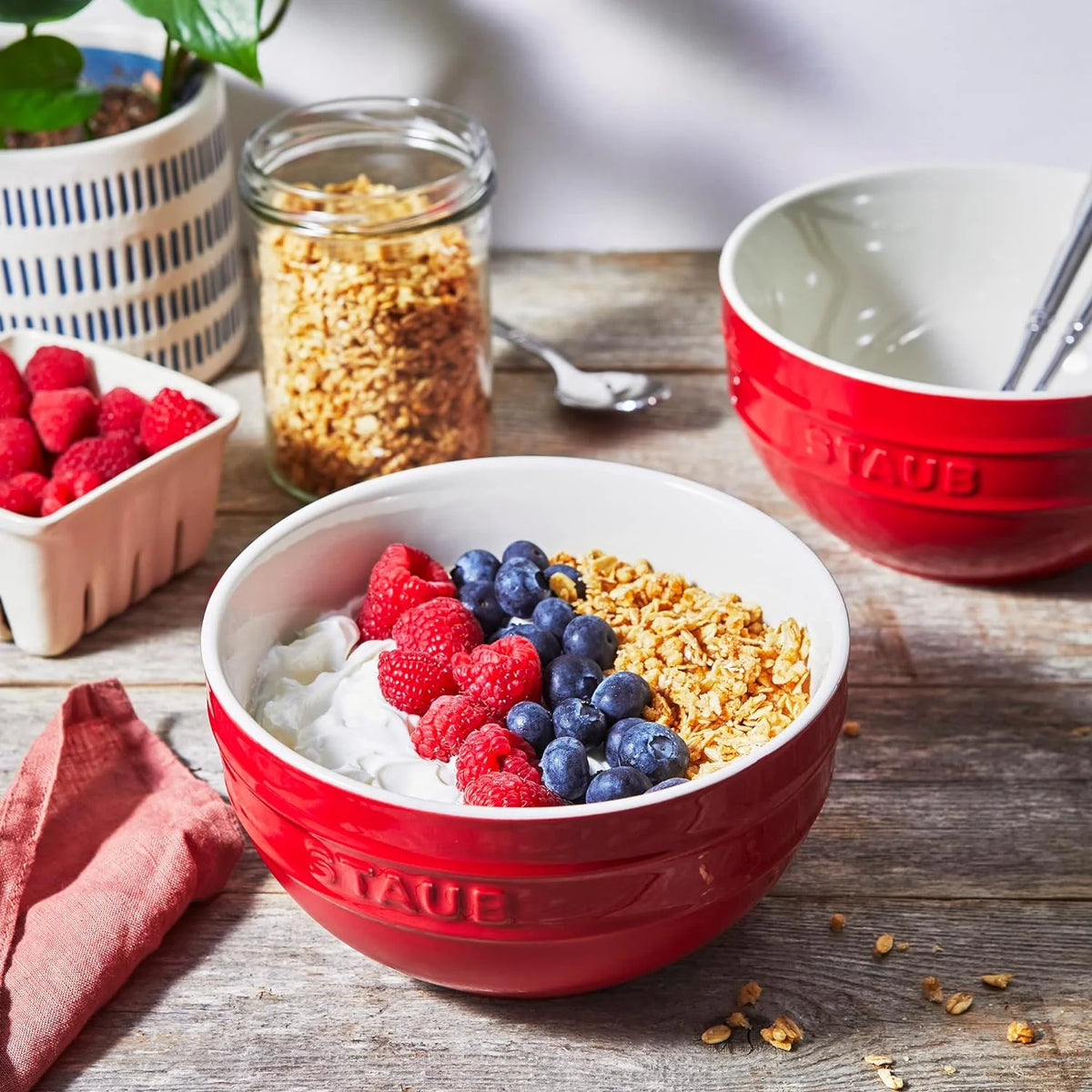 Ceramics Universal Bowl Set, 6.5-inch, Cherry, 32 Ounces O7396
